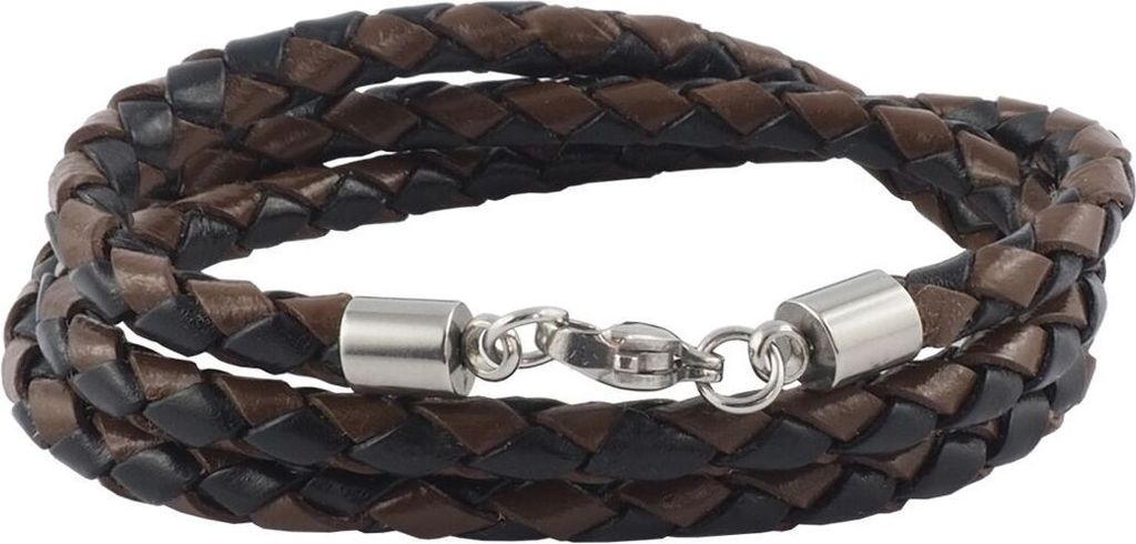 Lederkette Lederband Herren Halskette Schwarz Braun 17-100 Produktbild 