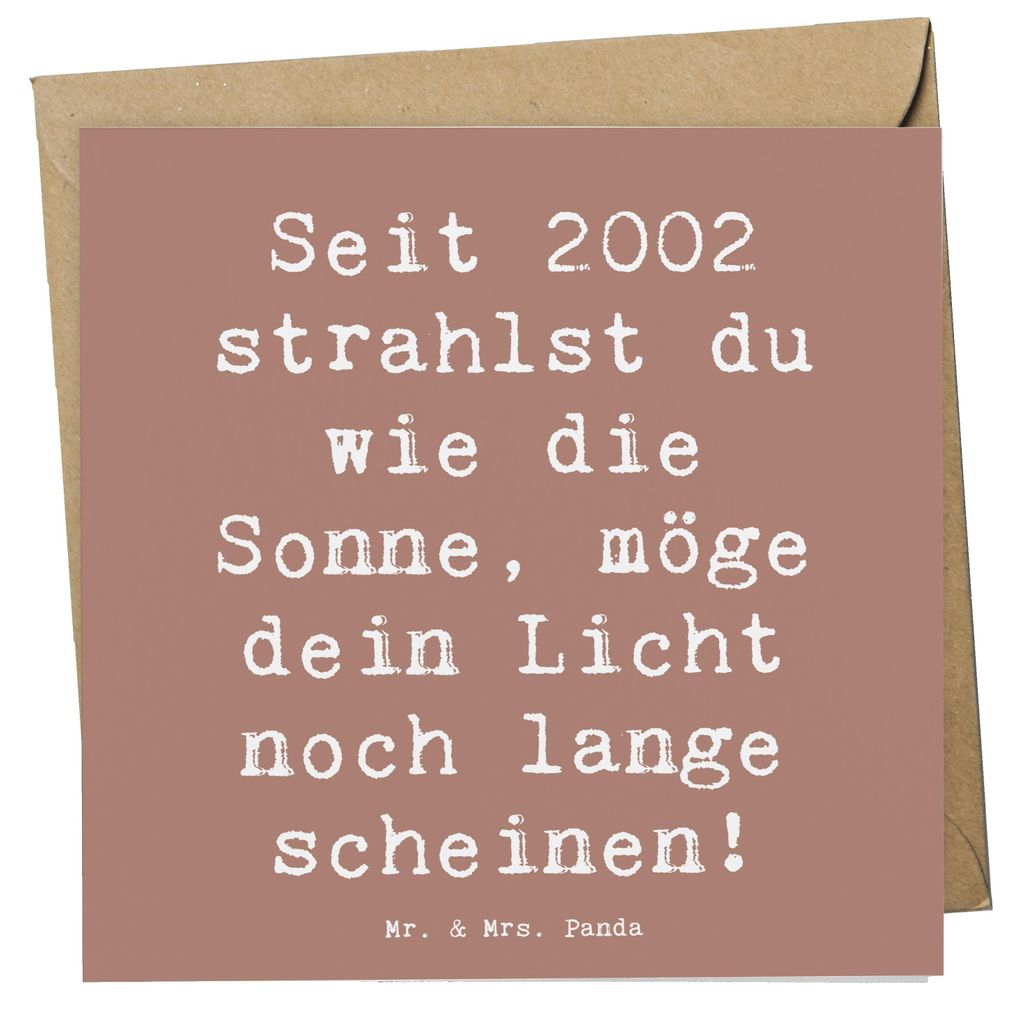 Mr. & Mrs. Panda doppelkarte Spruch 2002 Geburtstag - Braun Pastell - Geschenk, Happy Birthday, Klappkarte, anlasskarte, Glückwunschkarte, Geburts...