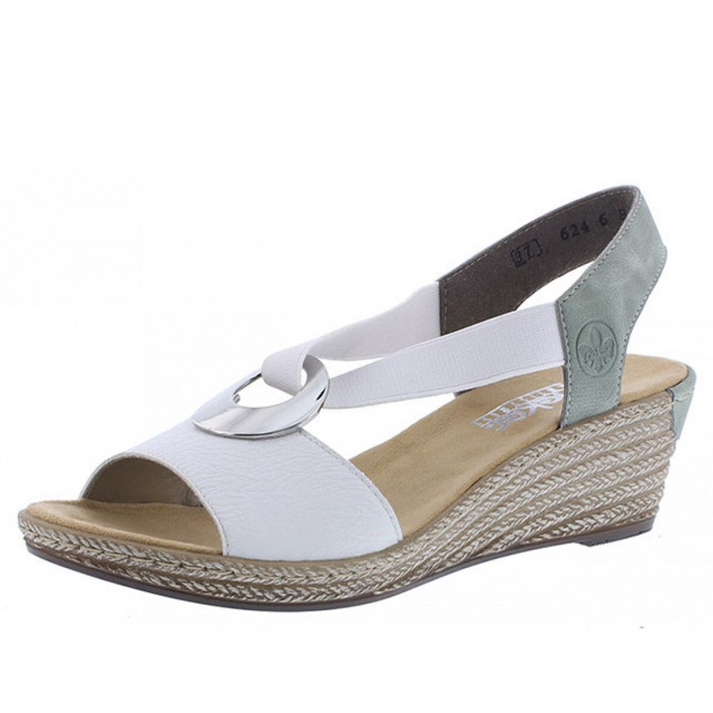 Rieker Damen Sandalette in Weiß, Größe 42