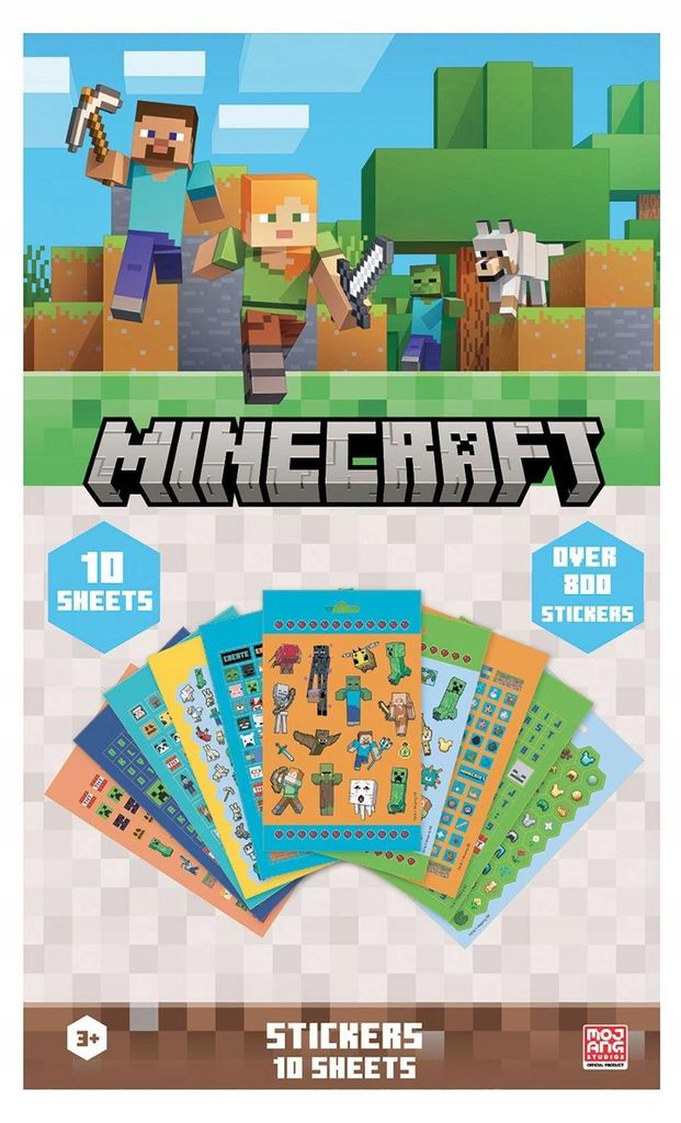 Autocollants 10 feuilles 800 autocollants Minecraft Image du produit 