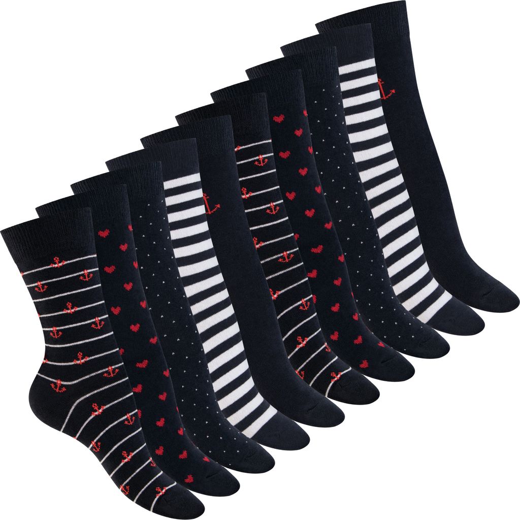Celodoro Damen Motivsocken (10 PAAR) Süße Muster Crew Produktbild 