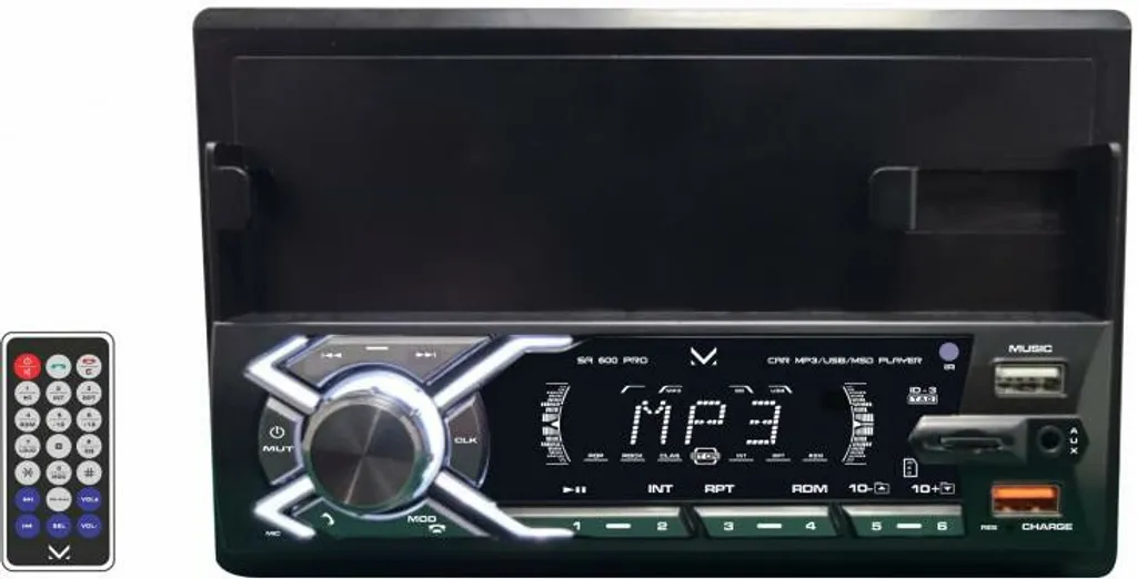 Majestic SA 600 PRO : Autoradio 2 DIN 180W Noir, USB + HP, Son Clair