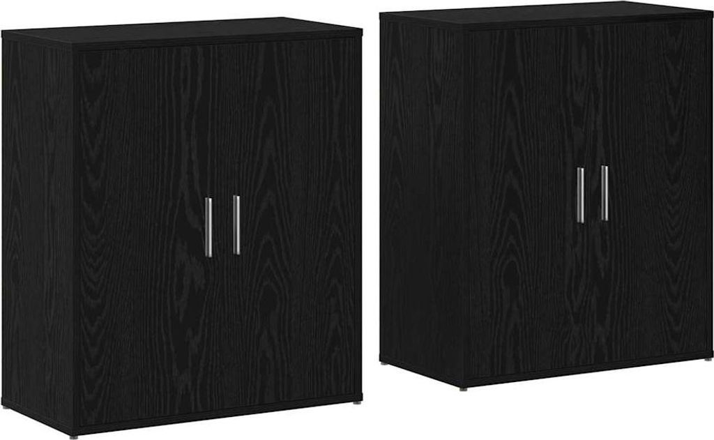 Sideboard 2 pcs Schwarz Eichen-Optik 60 x 31 x 70 cm
