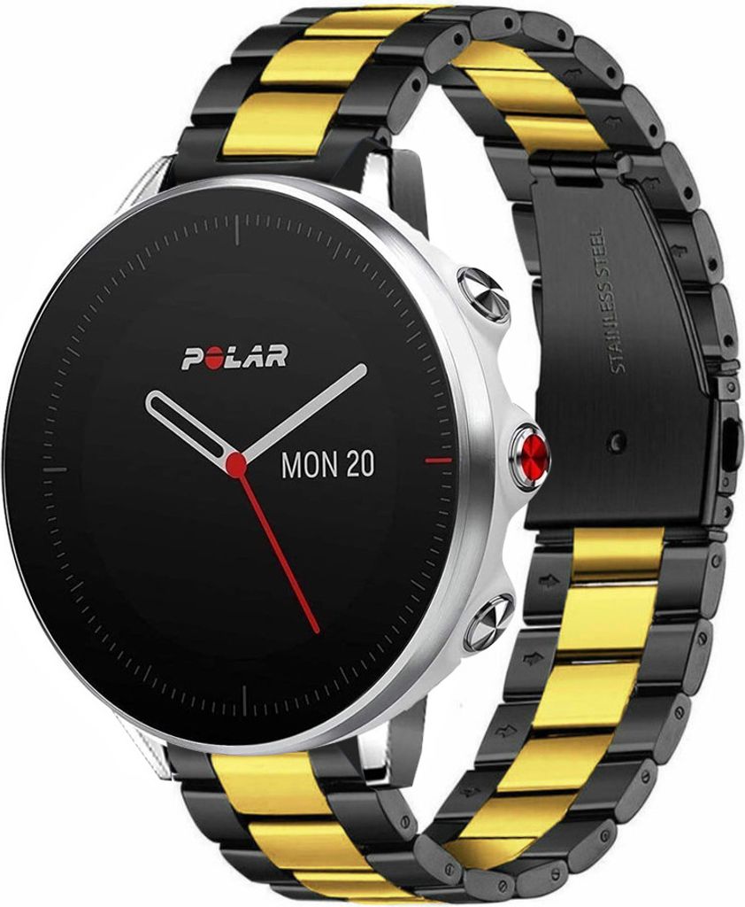 Strap-it Stahlarmband - Kompatibel mit Polar Grit X Armband Ersatzarmband Edelstahl Armband mit faltschließe Sportuhr zubehör für smartwatch 22m...