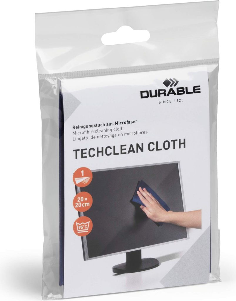 DURABLE Mikrofasertuch TECHCLEAN CLOTH 200x200 mm, 579406 Produktbild 