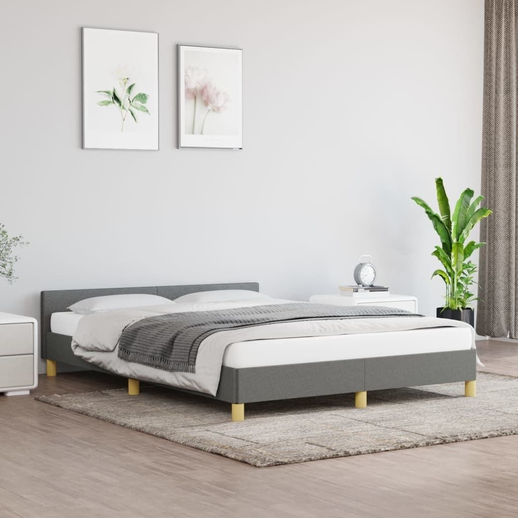 Maison Exclusive - Bettgestell ohne Matratze Dunkelgrau 140x200 cm Stoff