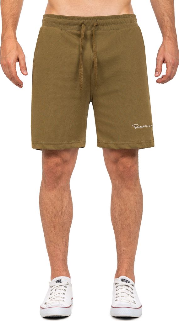 Reichstadt Herren Regular Fit Shorts Marken-Stick 23RS043 Khaki S