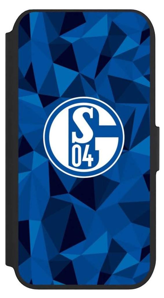 NIVOCASE Klapphülle für Apple iPhone 8 Handyhülle aus Kunst Leder NIVOflip schwarz Camouflage FC Schalke 04 Muster