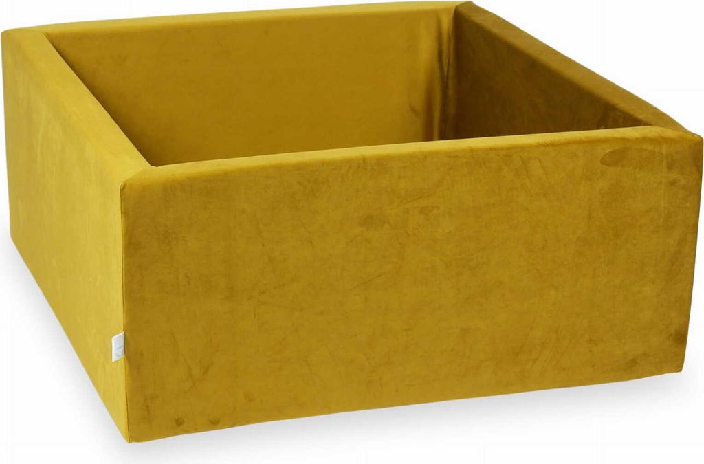 Bällebad 90x90x40 Samt Gold – Ohne Bälle / Ohne Bälle