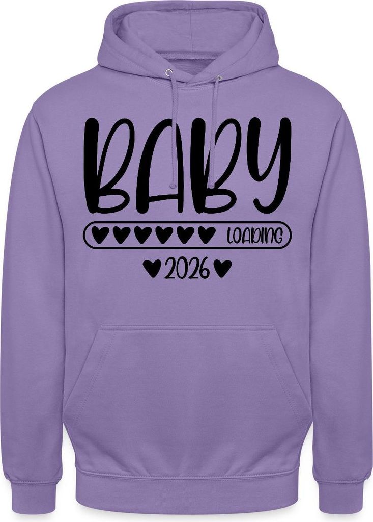 Spreadshirt Baby 2026 loading Uni Hoodie, M, Lavendel