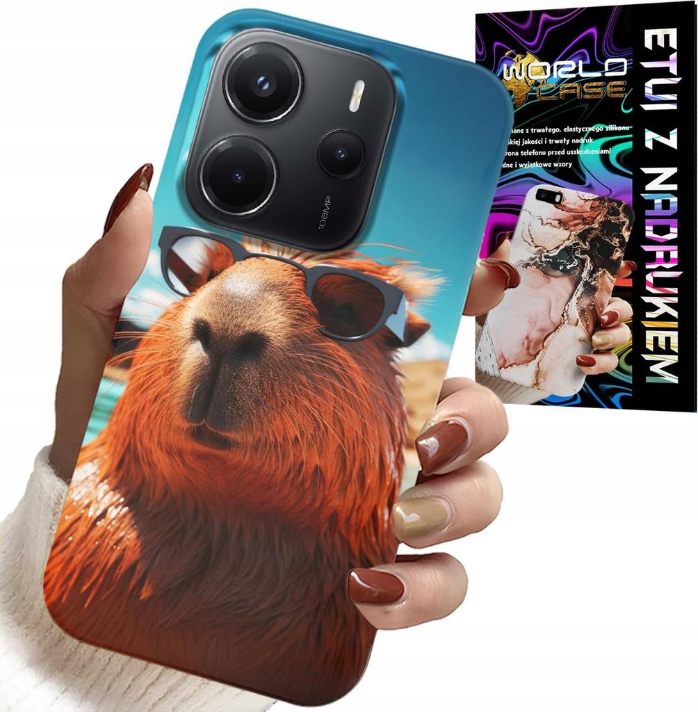 Hülle Für Xiaomi Note 14 4G - Süsses Wasserschwein, Wasserschweinhülle + Glas