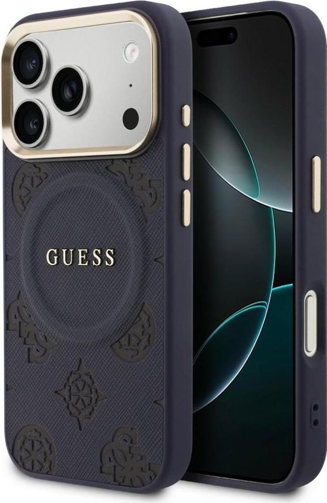 Étui Guess Peony Hot Stamp Magsafe pour iPhone 17 Pro Bleu Image du produit 