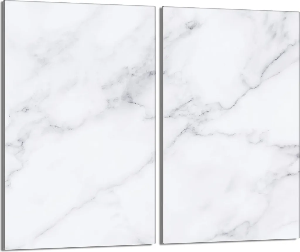 Piastre copriforno 2 pezzi 30x52 Coperchio per piano cottura in vetroceramica, marmo bianco