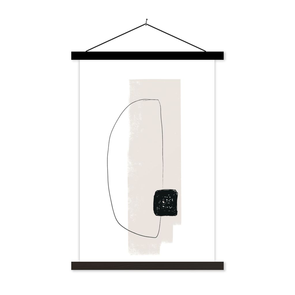 MuchoWow Textilposter Abstrakt - Pastell - Minimalismus 60x90 cm mit schwarzem Rahmen - Poster Wohnzimmer