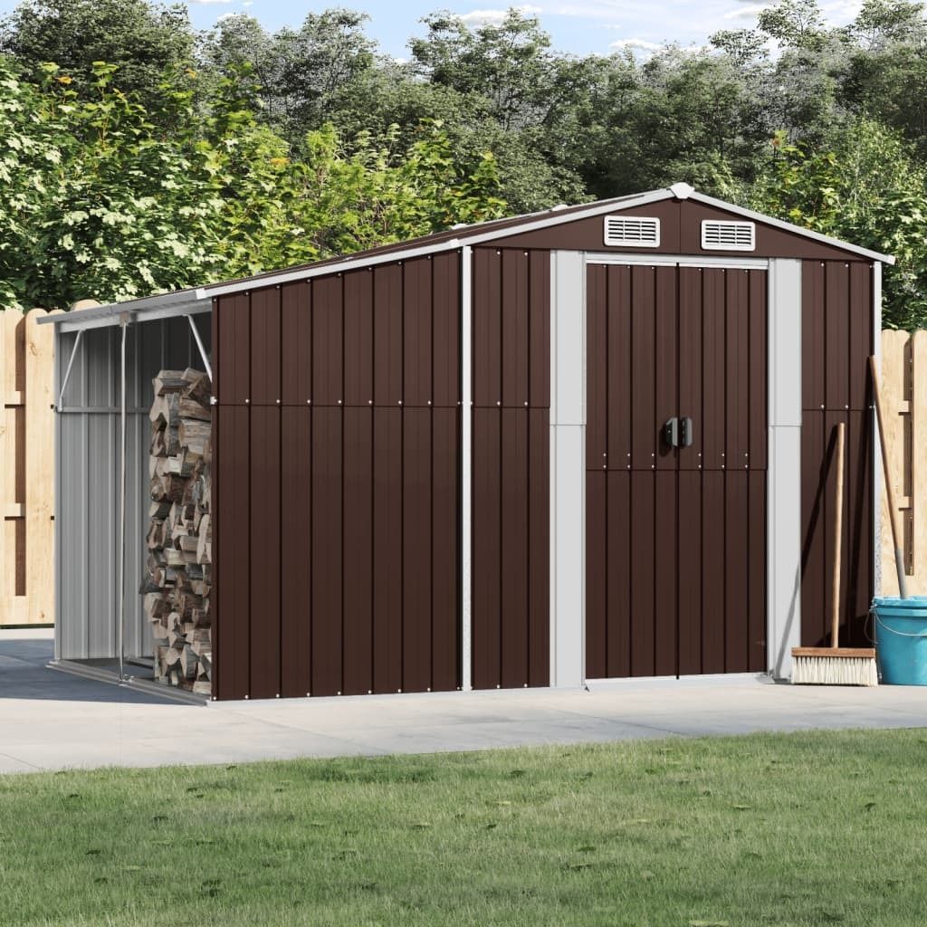 "im Angebot" Gerätehaus Braun 277x192,5x179 cm Verzinkter Stahl - Geräteschuppen CC8159