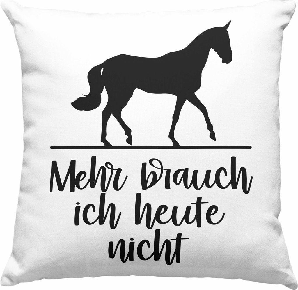 Trendation - Reiterin Mädchen Pferde Geschenk Deko-Kissen mit Füllung 40x40 Reiten Reiterin Kinder Becher Spruch Lustig Geburtstag Geschenke (Blau)