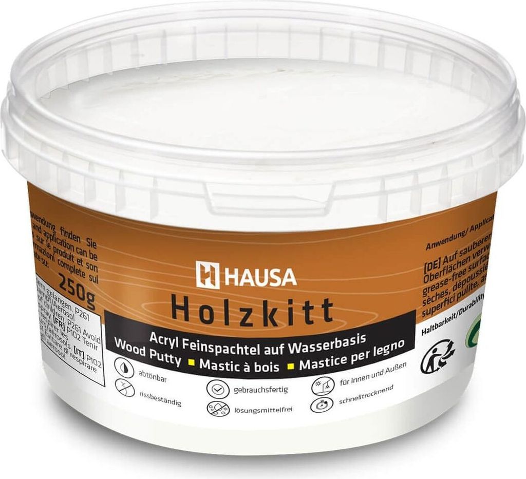 HAUSA Holzkitt 250 g Weiß Holzspachtelmasse, Kitt für Holz, Produktbild 