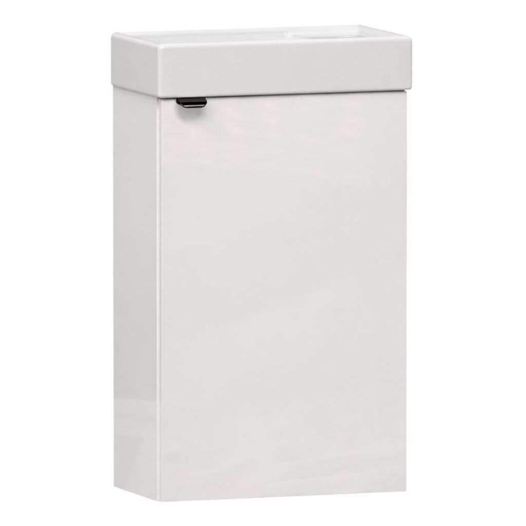 Waschtisch mit Unterschrank GIZO 40 cm Weiß Hochglanz hängend Badmöbel Set