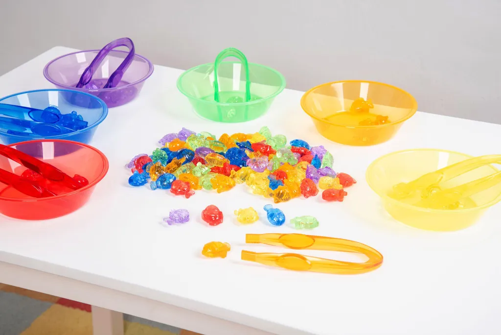 Jeu de manipulation poissons 120 pièces pour table lumineuse et tri - 2