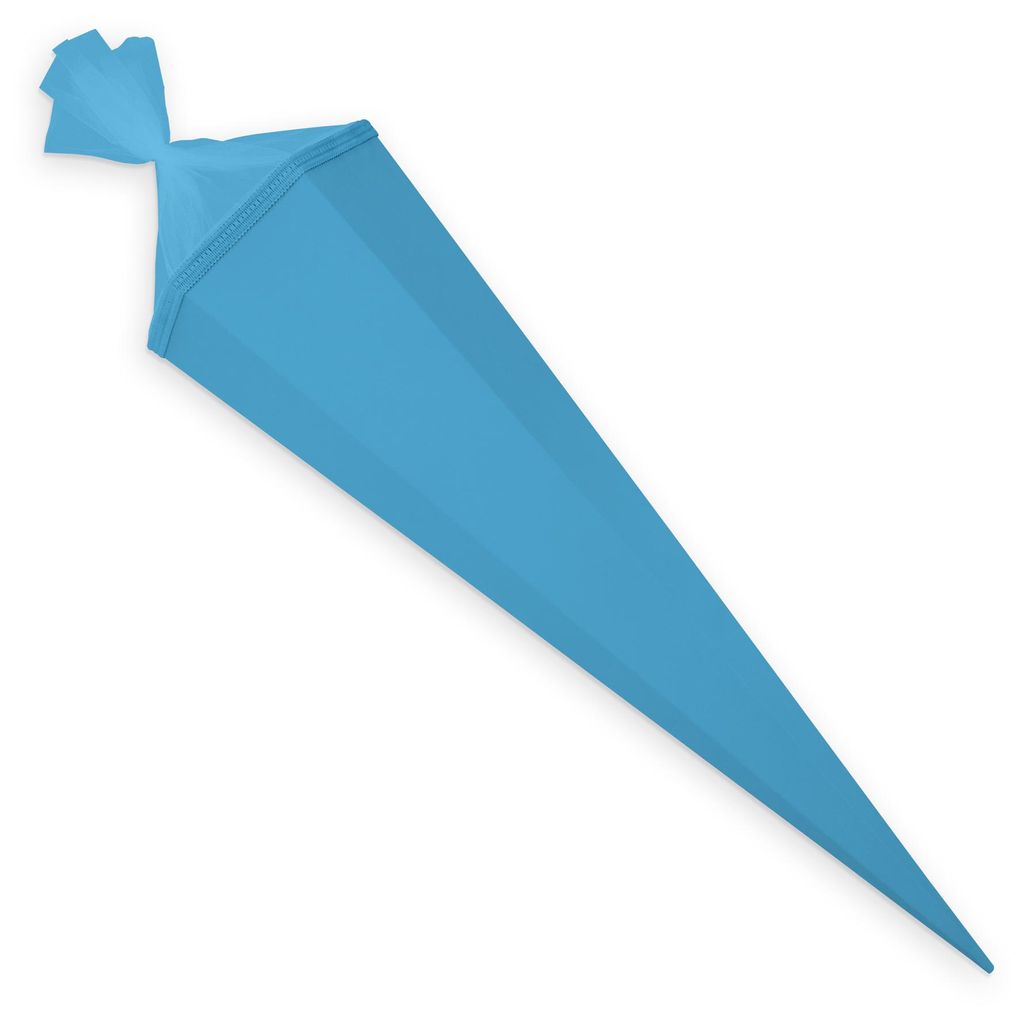 itenga Bastelschultüte mit Verschluss PAZIFIKBLAU / HELLBLAU 6eckig 85cm