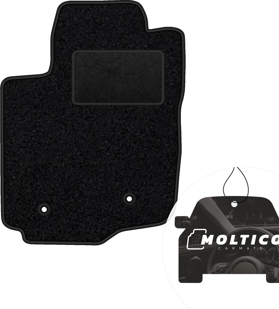 moto-MOLTICO Fahrer Fußmatte Auto Velours Fahrerseite Autoteppiche Schwarz Fahrermatte 1-teilig passend für Toyota Rav 4 III ab 2006-2012