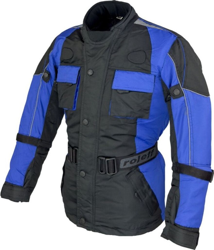 Roleff RO431K Kinder-Motorradjacke – Blau/Schwarz, wasserdicht, atmungsaktiv & mit Protektoren Roleff Größe: Kindergröße 170,
