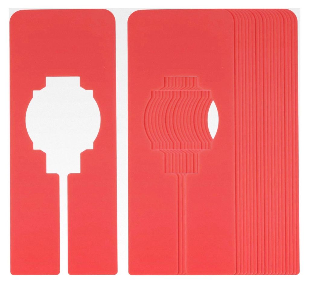 Kleidertrenner für hängende Kleidung, 20 Stück, rechteckig, mit leeren Etiketten zur Sortierung, rot