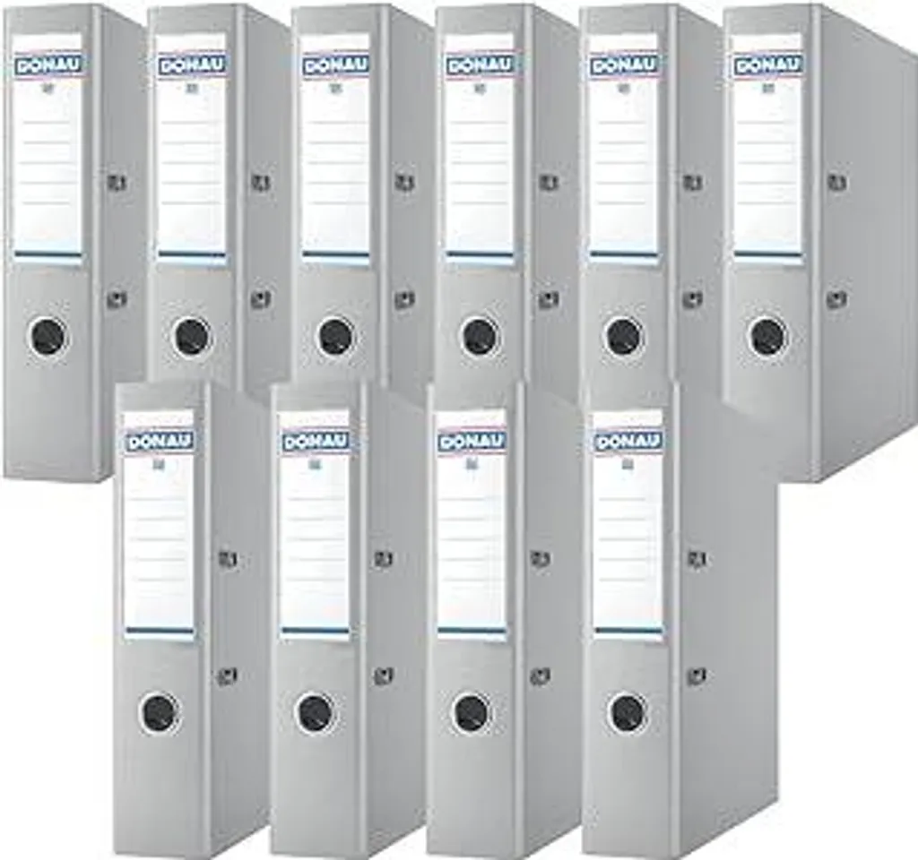 Set 10 Raccoglitori Donau Premium A4 75mm - Grigio | Archivio Professionale