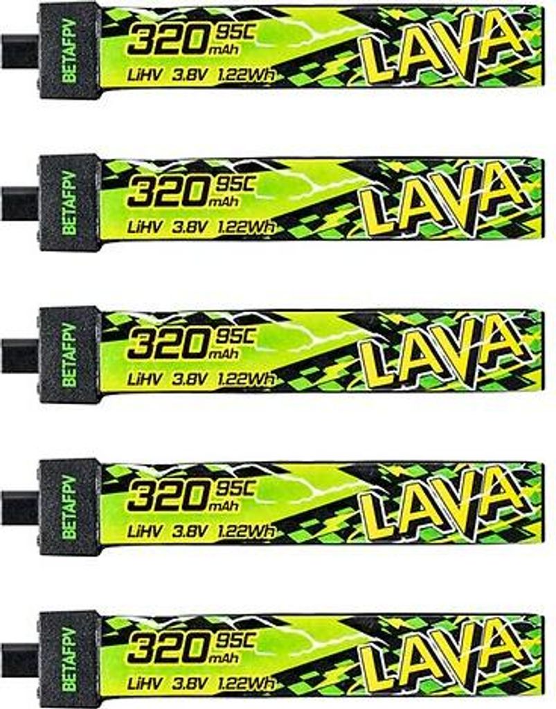 BetaFPV LAVA II Lipo Akku 95C LiHV 320mAh 1S 5 Stück Produktbild 