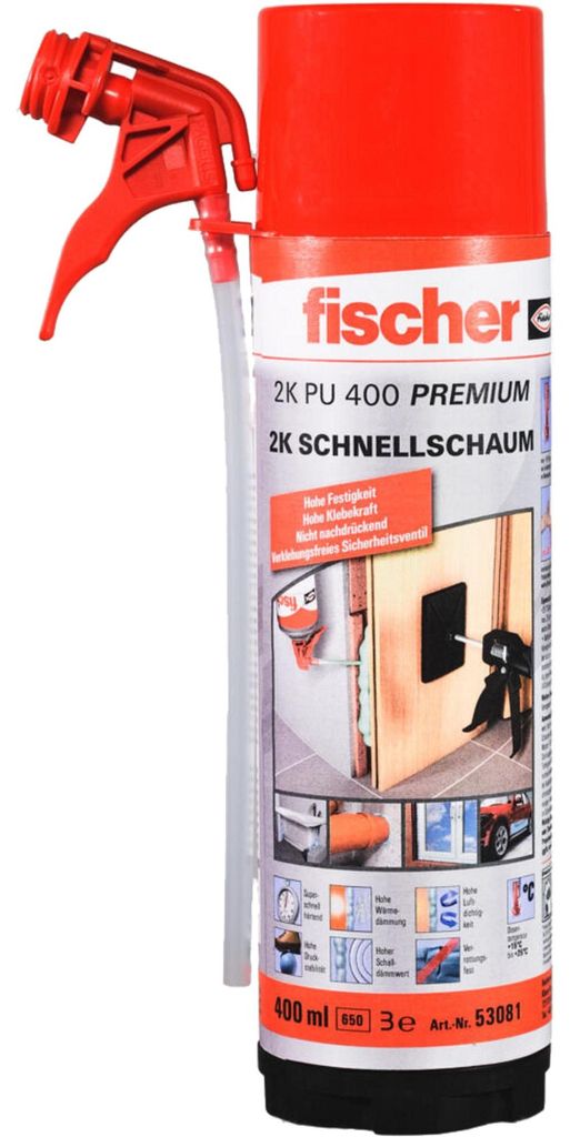 fischer 2K - Schnellschaum Polyurethan400, Dichtmasse, (400ml)