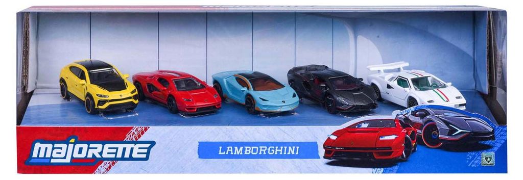 Majorette Lamborghini Spielzeugauto Set - 5 Stück - Metall Rennwagen
