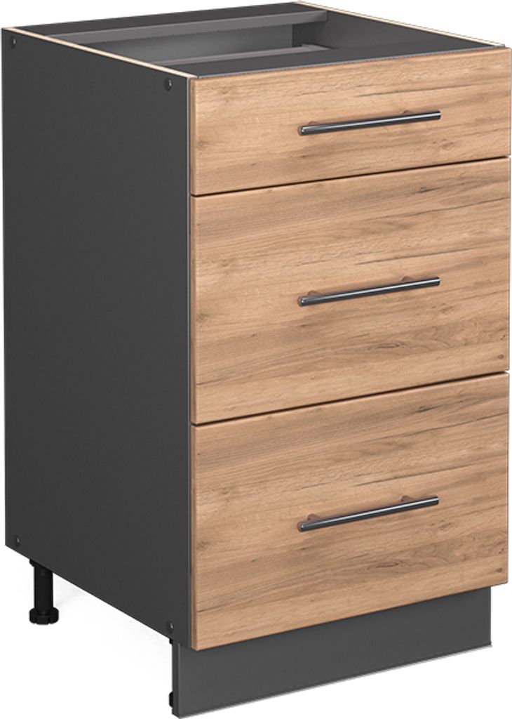 Küchenunterschrank Vicco Fame-Line Goldkraft Eiche 50 cm Produktbild 