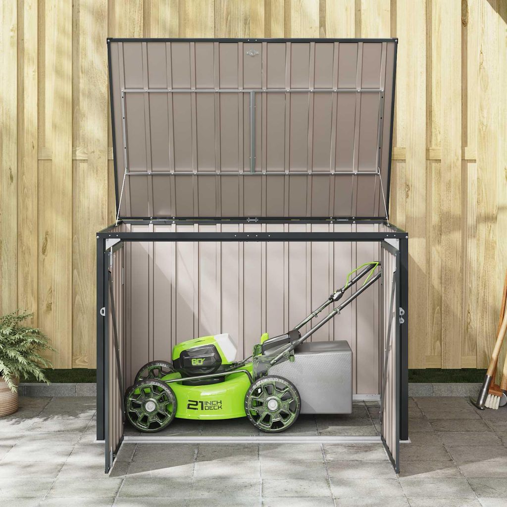 vidaXL Gartenlagerbox Schwarz 151,5 x 107 x 100 cm Stahl