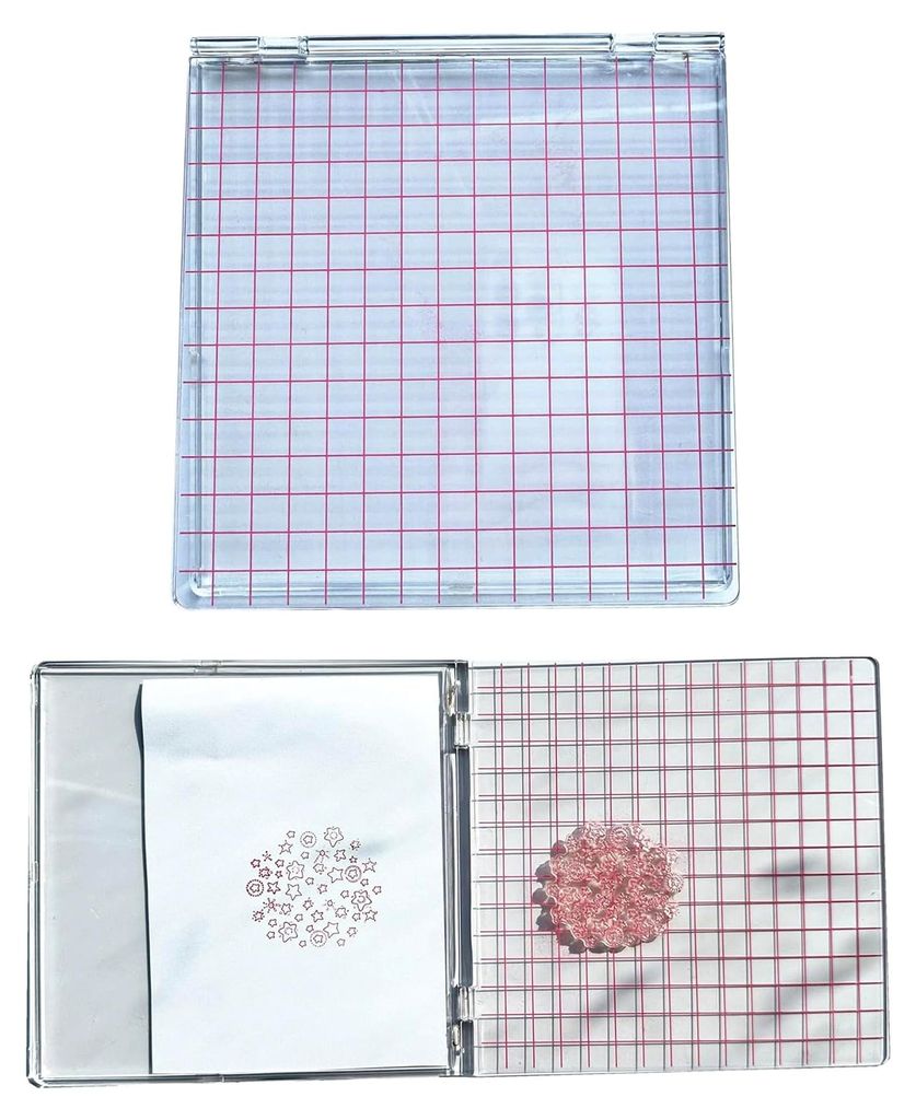 Acryl-Stempelblock mit Raster für präzise Positionierung, Stempelplattform für Kartenherstellung, Scrapbooking, Journaling und mehr