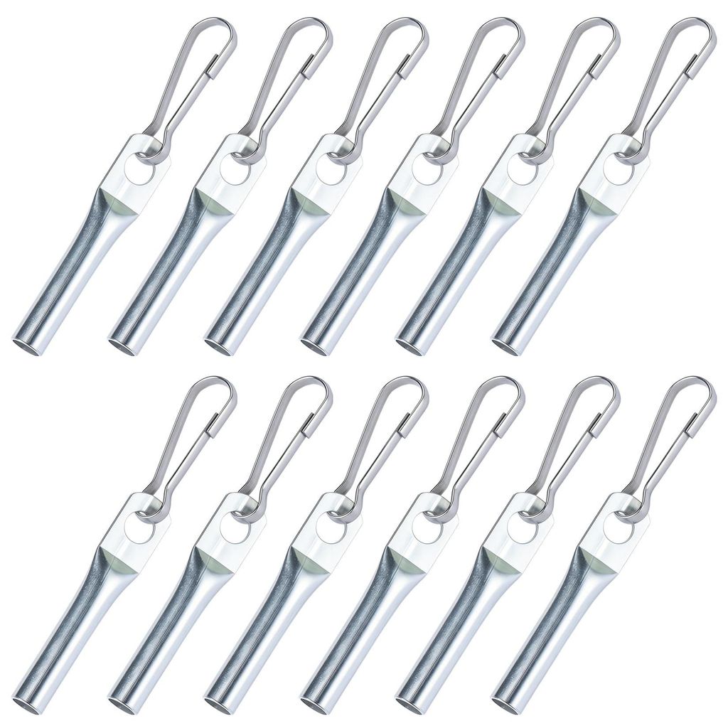 12 verzinkte Seilklemmen mit Simplex-Haken für 8-mm-Planenseile, Seilklemmen für 8-mm-Gummiseile, Befestigungshaken für Planen und Abdeckungen f...