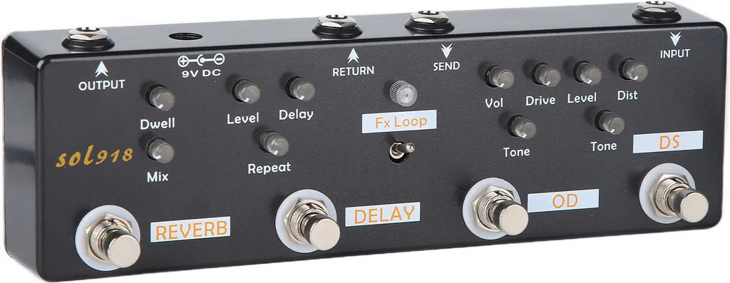 Pédale d'effet True Bypass en métal, 5 modes pour guitare et basse