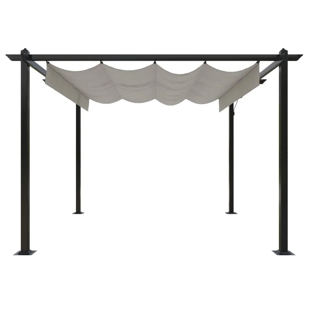 Pavillon Toit Extensible 3x3 m Crème, Tonnelle Acier Stable - 5
