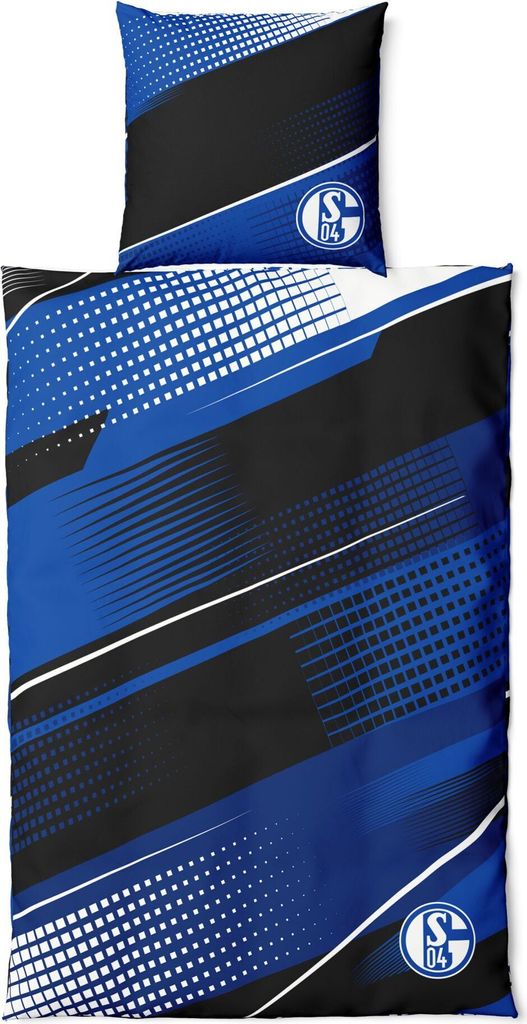 FC Schalke 04 Bettwäsche schwarz blau 135x200cm+80x80 Produktbild 