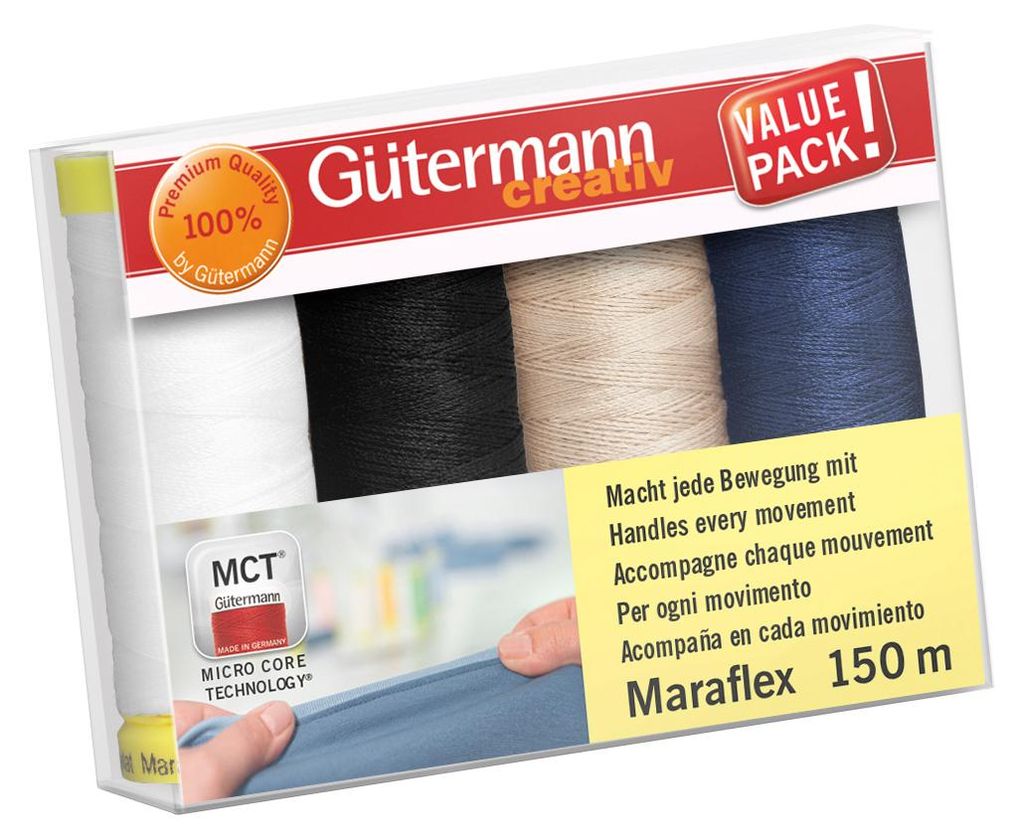 Gütermann Nähfaden-Set Maraflex 4 Spulen 150m Basic, Col. 1 Produktbild 