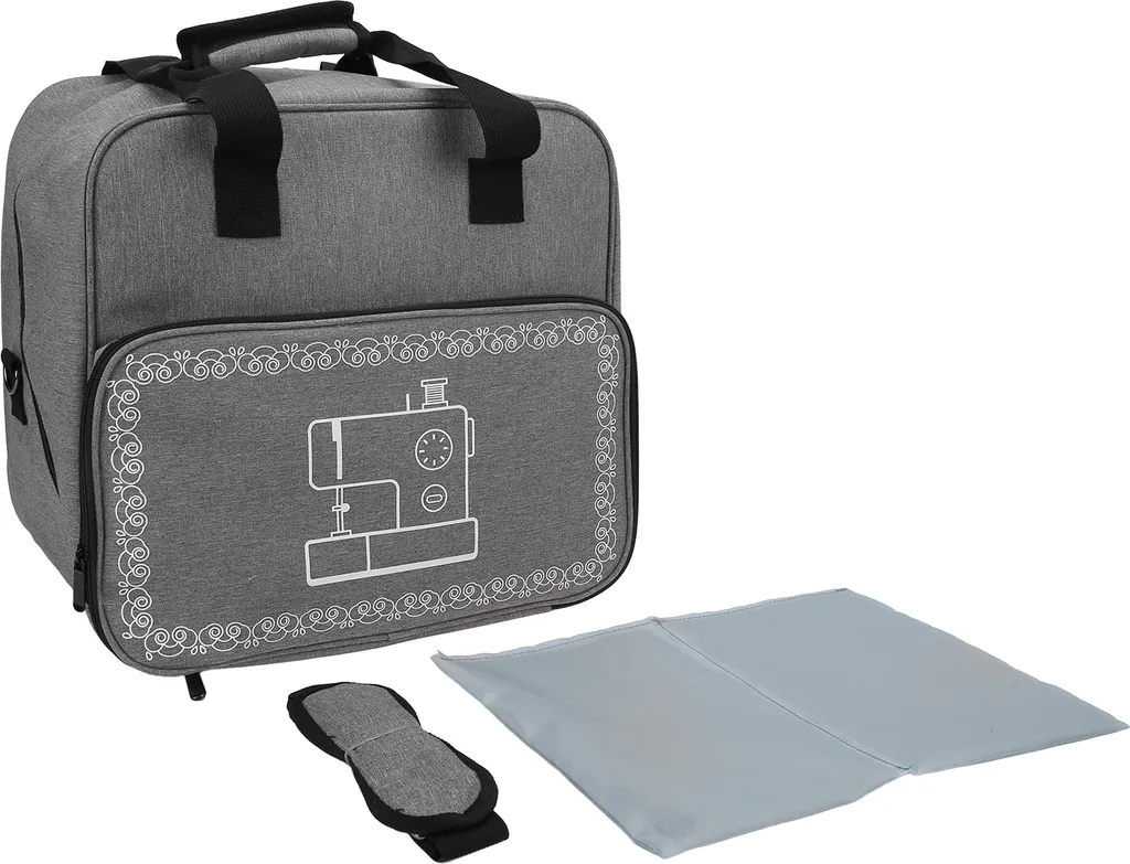 Sac pour Machine à Coudre de Grande Capacité Gris avec Multi-poches