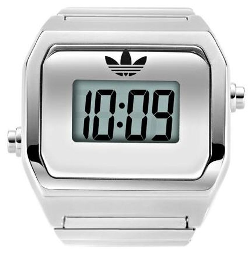 Adidas Damen Ring Uhr DIGITAL TWO RING Edelstahl silber Produktbild 
