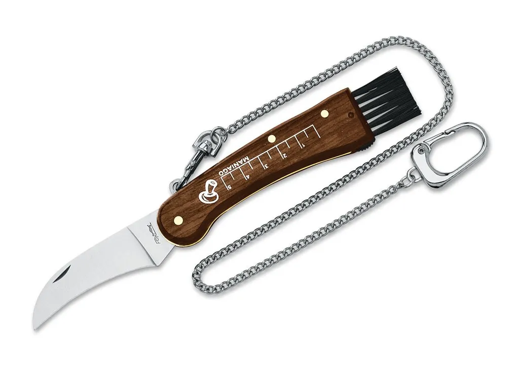Couteau Fox Pilzmesser pour champignons avec brosse en soie naturelle