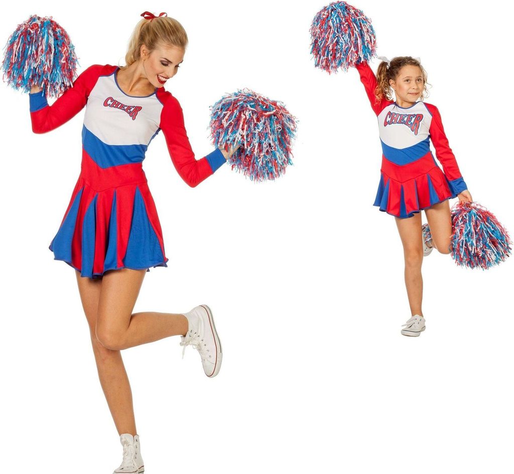 Cheerleaderka czerwono-niebieska – kostium karnawałowy dla Zdjęcie produktu 