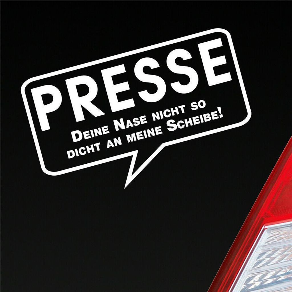 Auto Aufkleber Presse Nase dicht lustig 15x9 cm Weiss Matt Produktbild 
