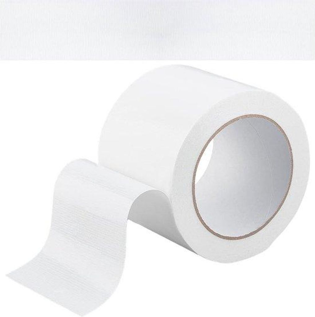 20 m x 80 mm Bibliothekstape - Weißer Stoffband - Sicherer Stoff Nahtverschluss - Handwerksband .