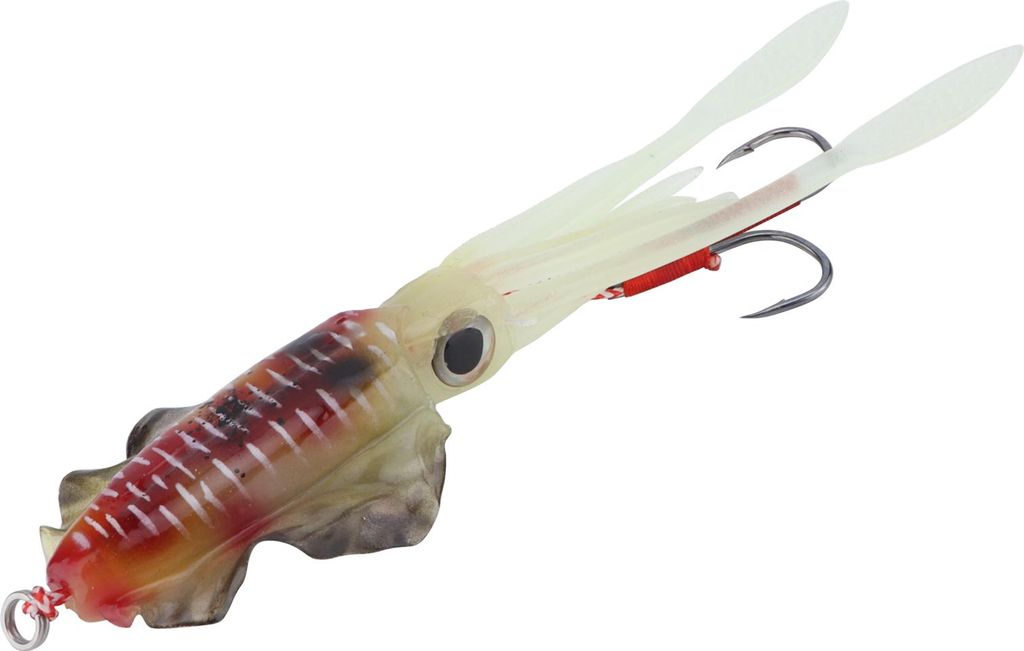 Tintenfischfischerei Köder für Meersimulation Eisenhaken Oktopus baityellow und rot