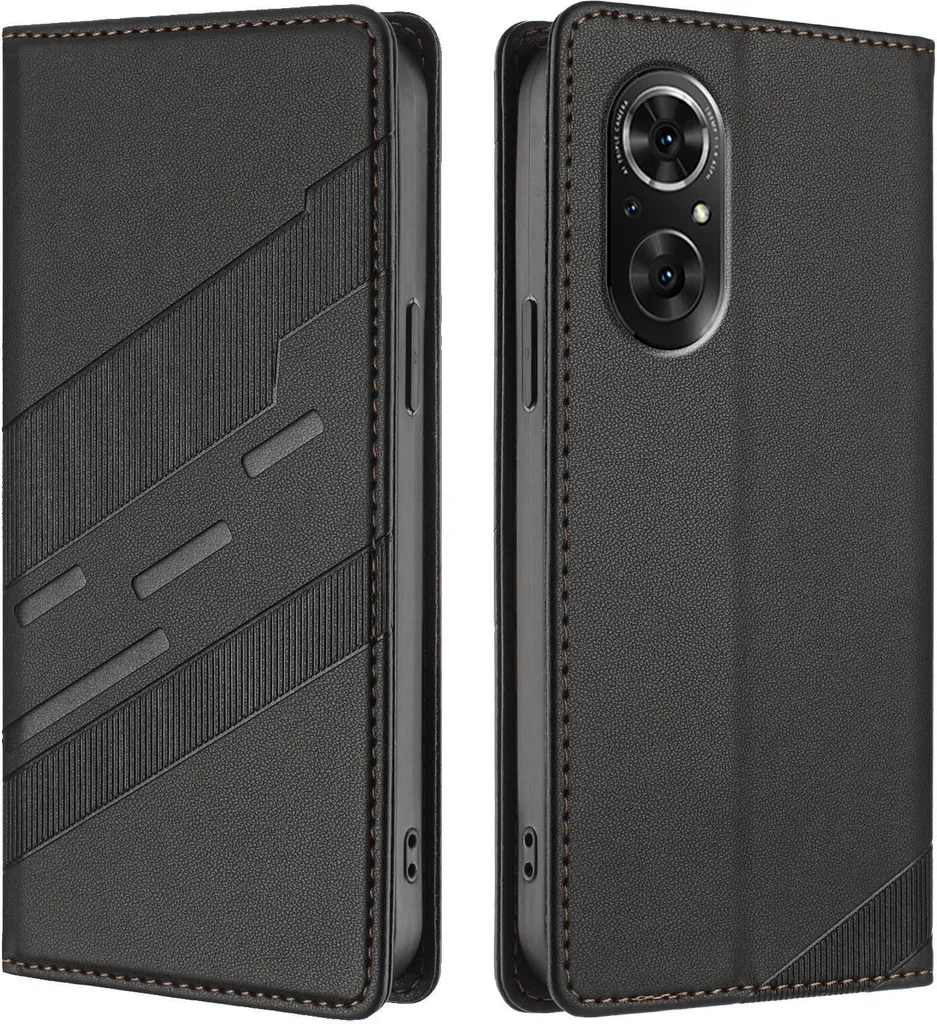 Custodia per Huawei Nova 9 SE/Honor 50 SE, custodia a portafoglio in Finto cuoio con slot per carte e funzione stand Schwarz