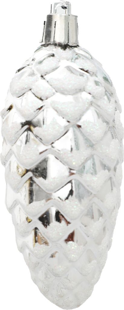 5 Teile/schachtel Weihnachten Hängen Tannenzapfen Glitter Wiederverwendbare Baum Dekoration Kunststoff Tannenzapfen Ornament Party Liefert Silber