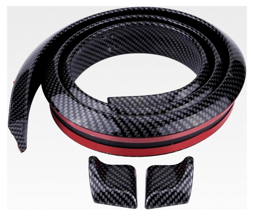Universeller 1,5 M Auto Heckspoiler, Kohlefaser-Stil, Weicher Gummistreifen, Flügellippe, Dachspoiler Universal (SCHWARZ)