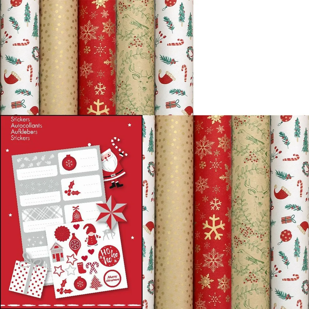 Fornitura Carta Natale Wintergarten: 10 Rotoli 2mx70cm Carta Patinata